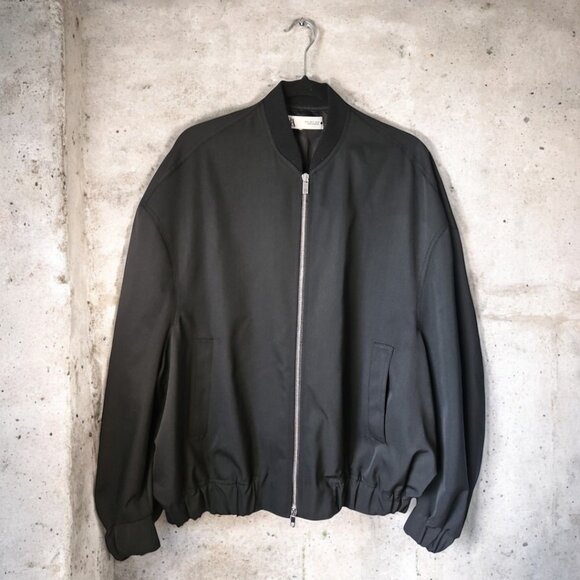 Zara Oversized Wool Bomber Black Jacket - Picture 2 of 7